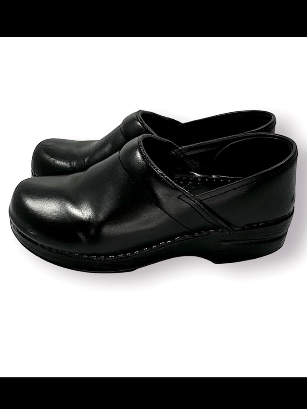 Dansko Professional Black Leather Clogs Size EU 38 US 7.5-8